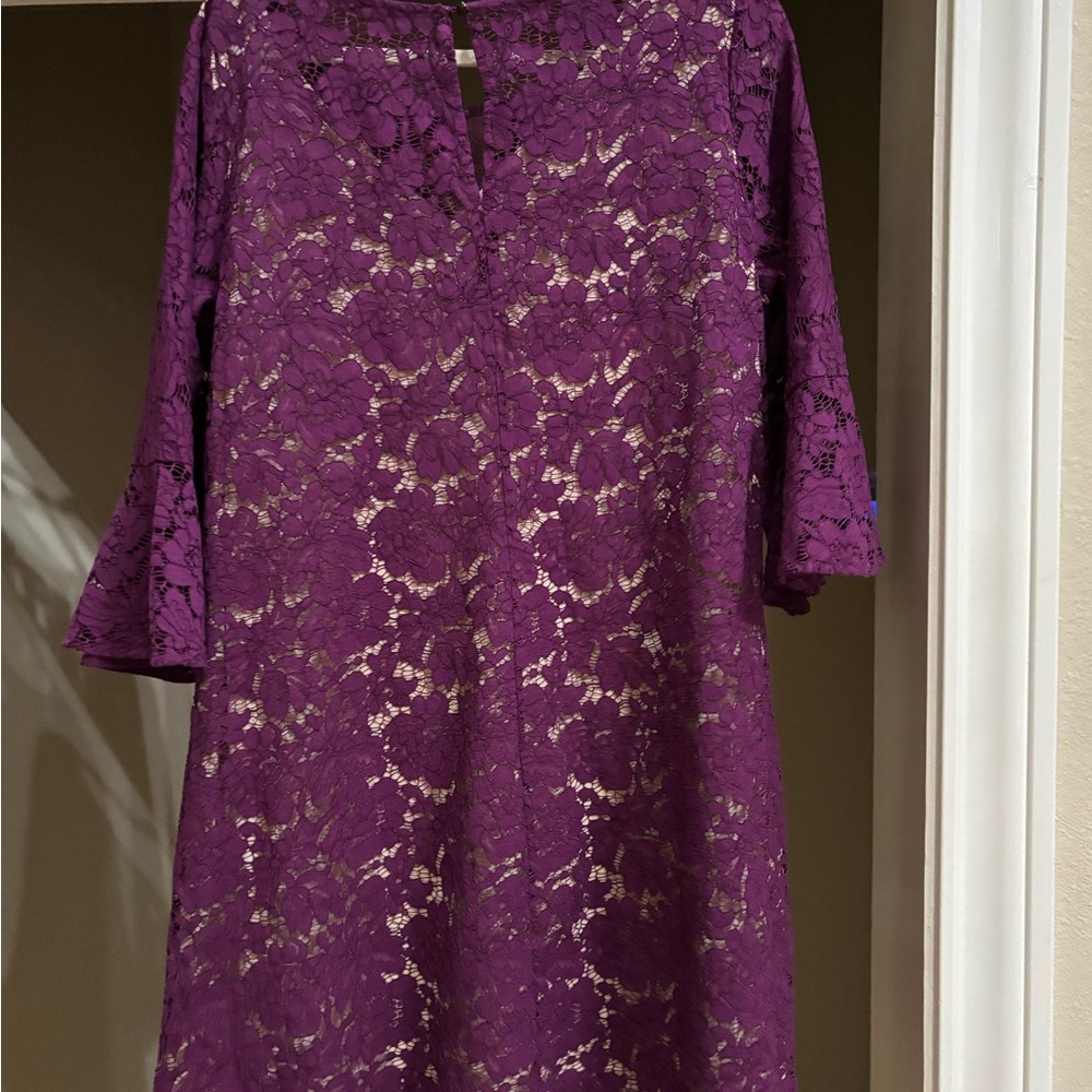 NWOT Lane Bryant Purple Lace Dress Sz 16 - Picture 8 of 10